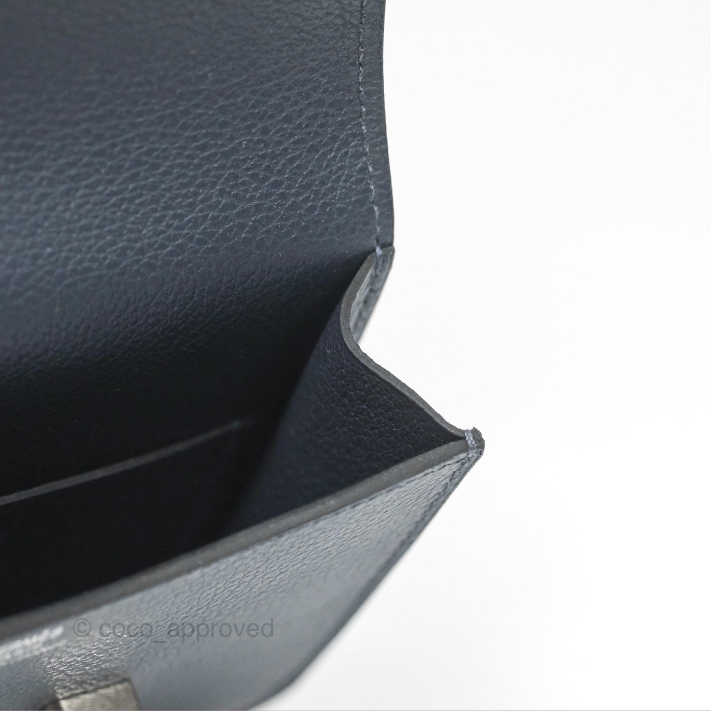 Hermès Constance Slim Wallet Bleu Nuit 2Z Evercolor Palladium Hardware