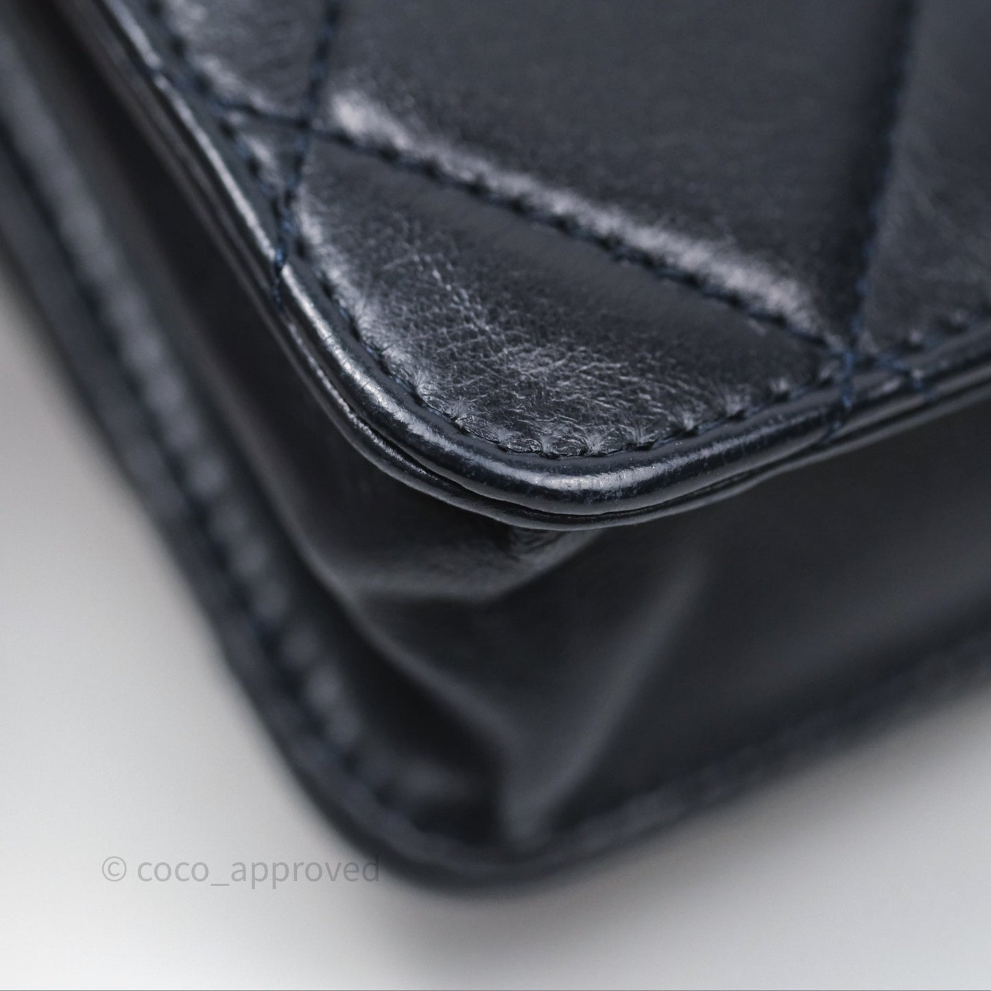 Chanel Golden Class Wallet on Chain WOC Navy Lambskin Gold Hardware