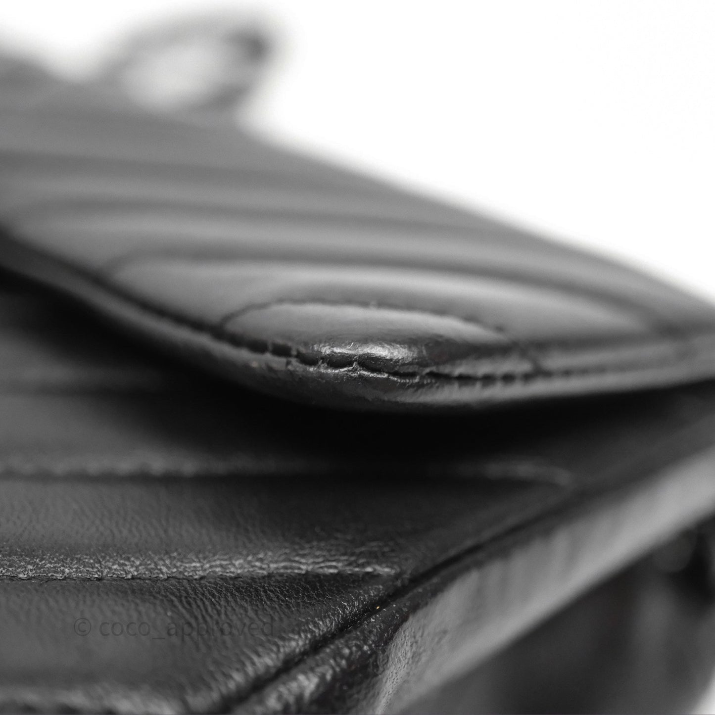 Chanel Quilted Mini Rectangular Chevron Black Lambskin So Black Hardware