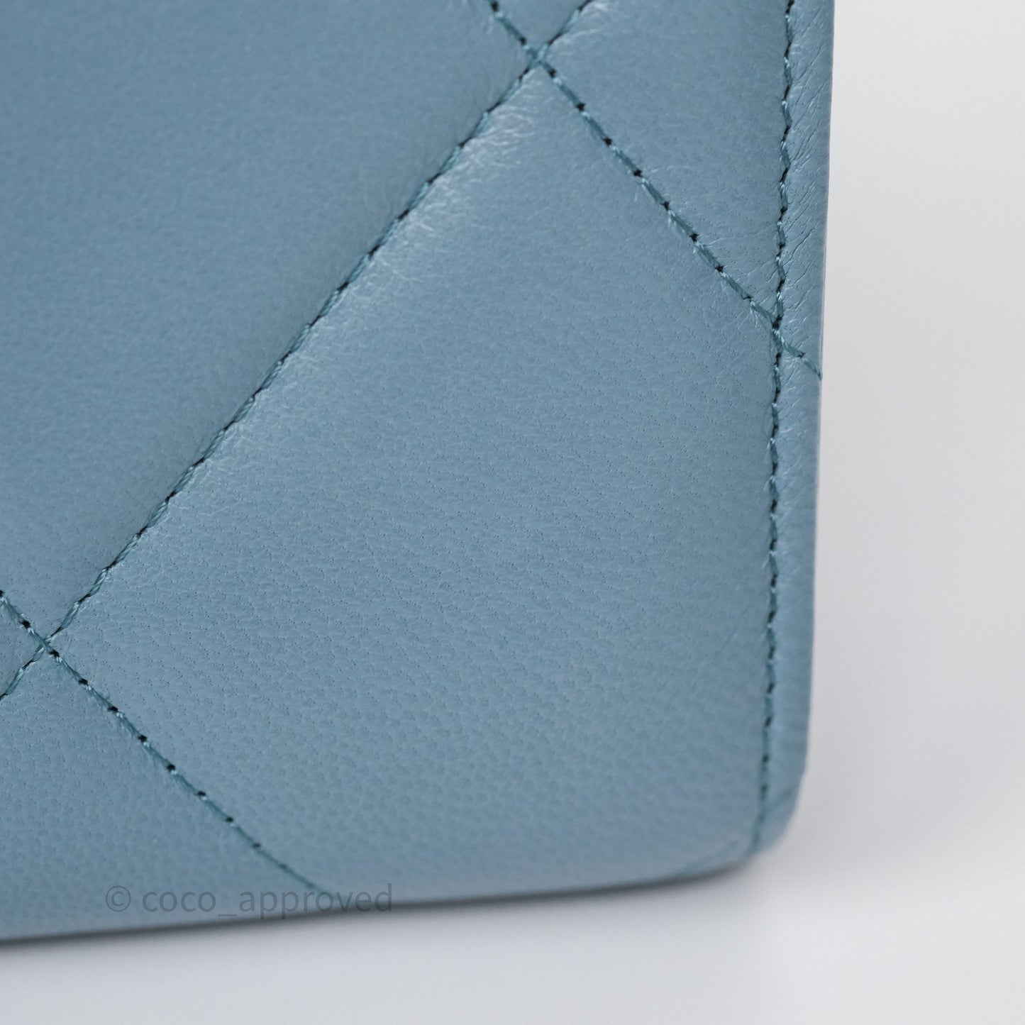 Chanel 19 Short Flap Wallet Cloud Blue Lambskin