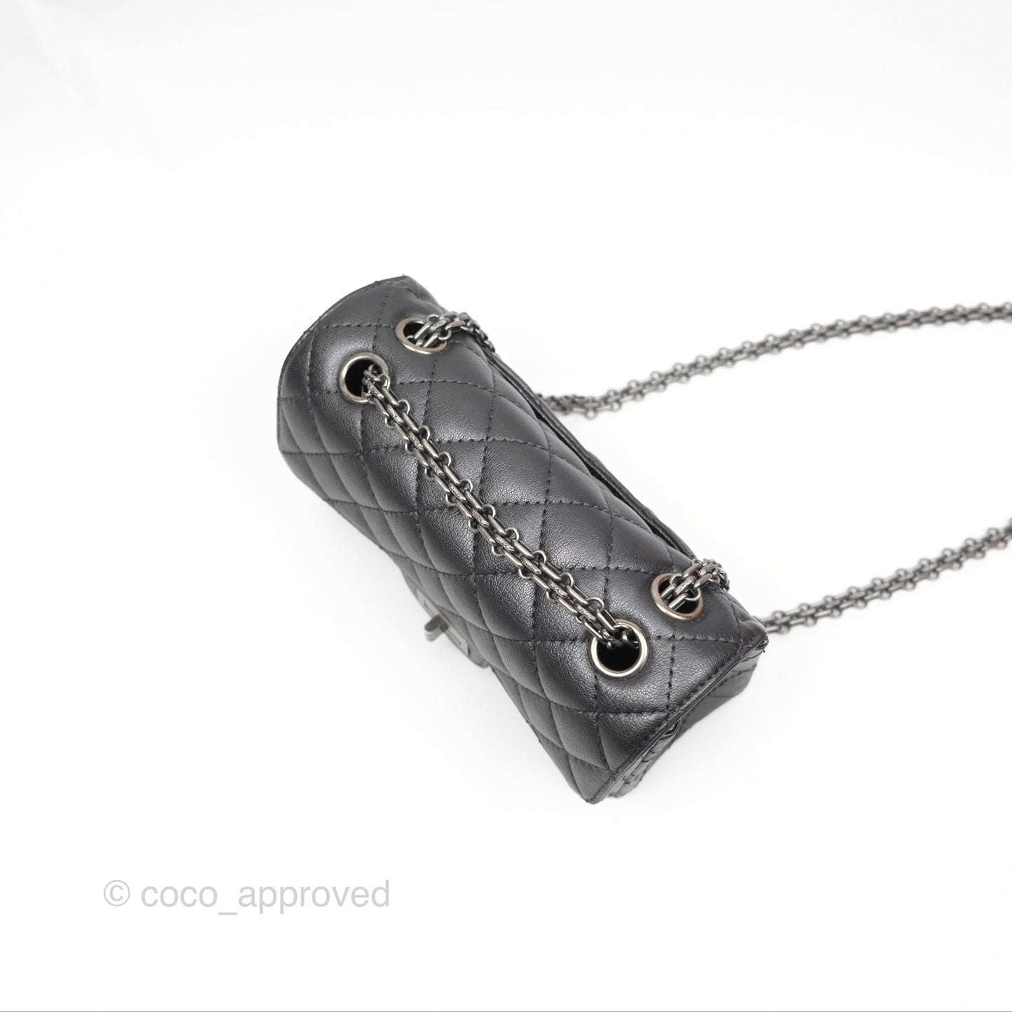 Chanel Mini Reissue 224 Dark Grey Grained Calfskin Ruthenium Hardware