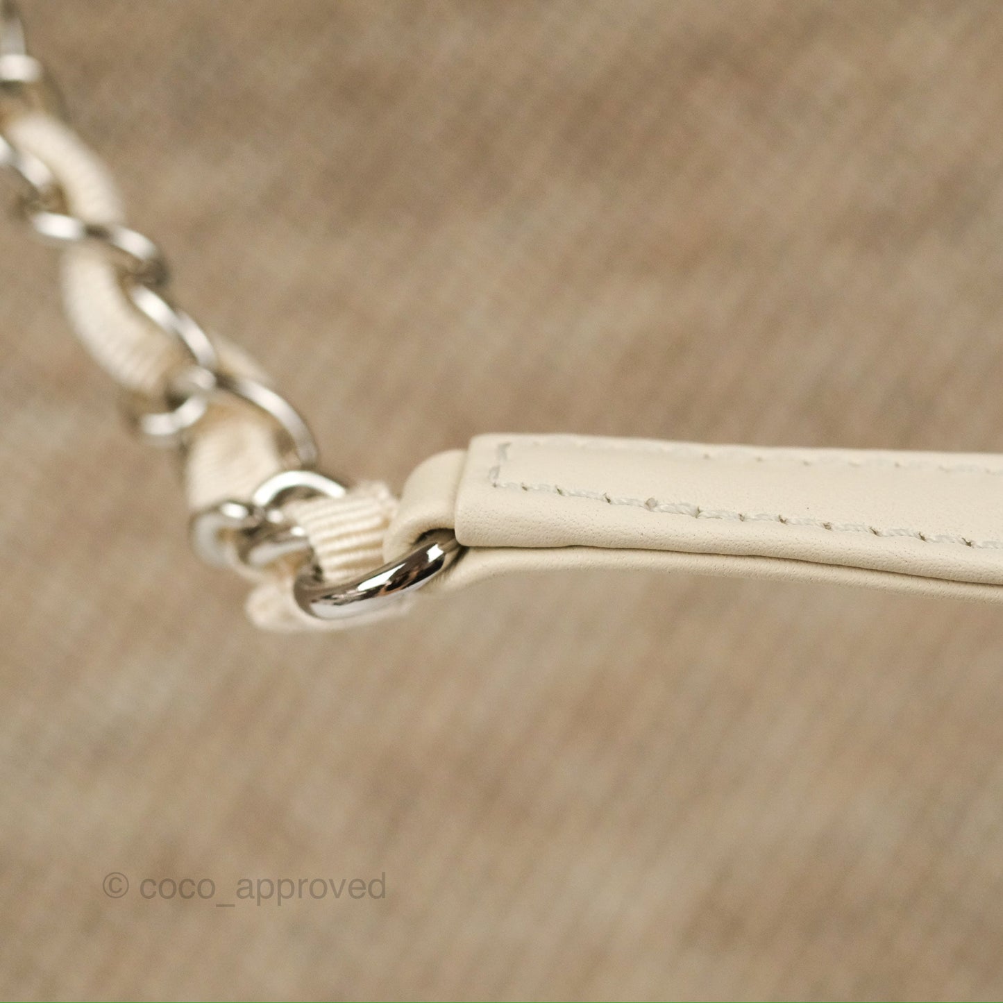 Chanel Medium Deauville Tote Taupe Mixed Fibres Silver Hardware