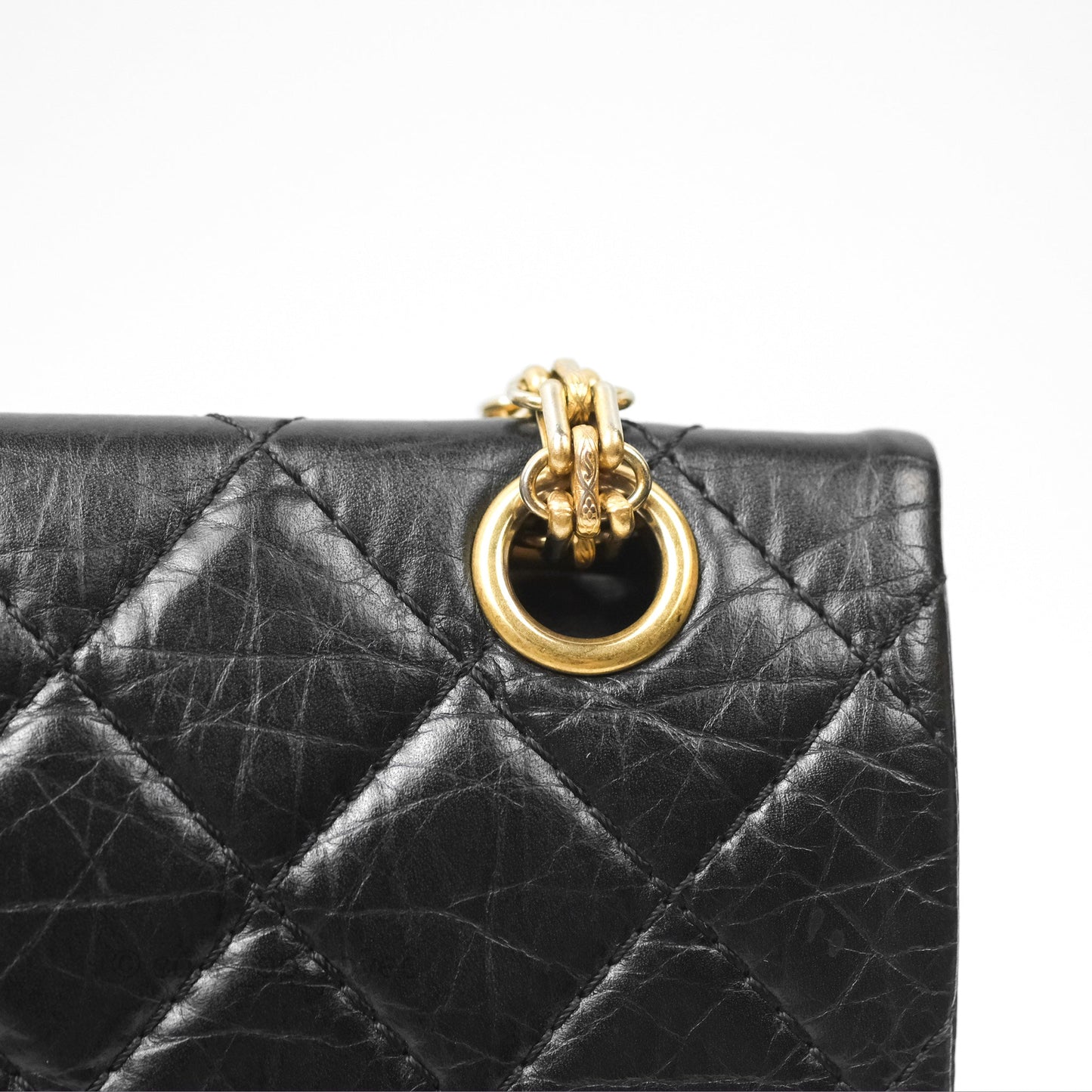 Chanel Reissue 226 Quilted Black Aged Calfskin Aged Gold Hardware