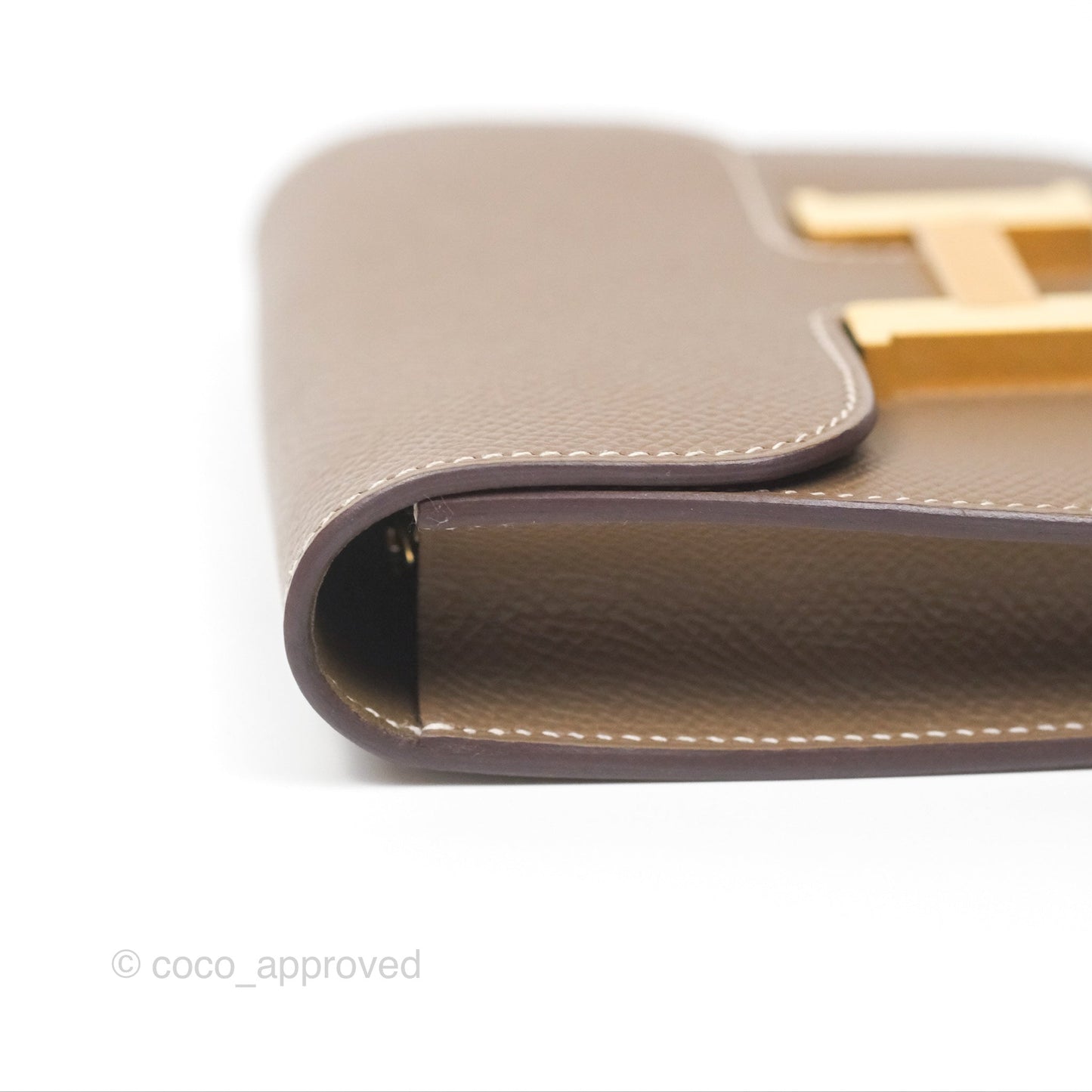 Hermès Constance Slim Wallet Etoupe Epsom Gold Hardware