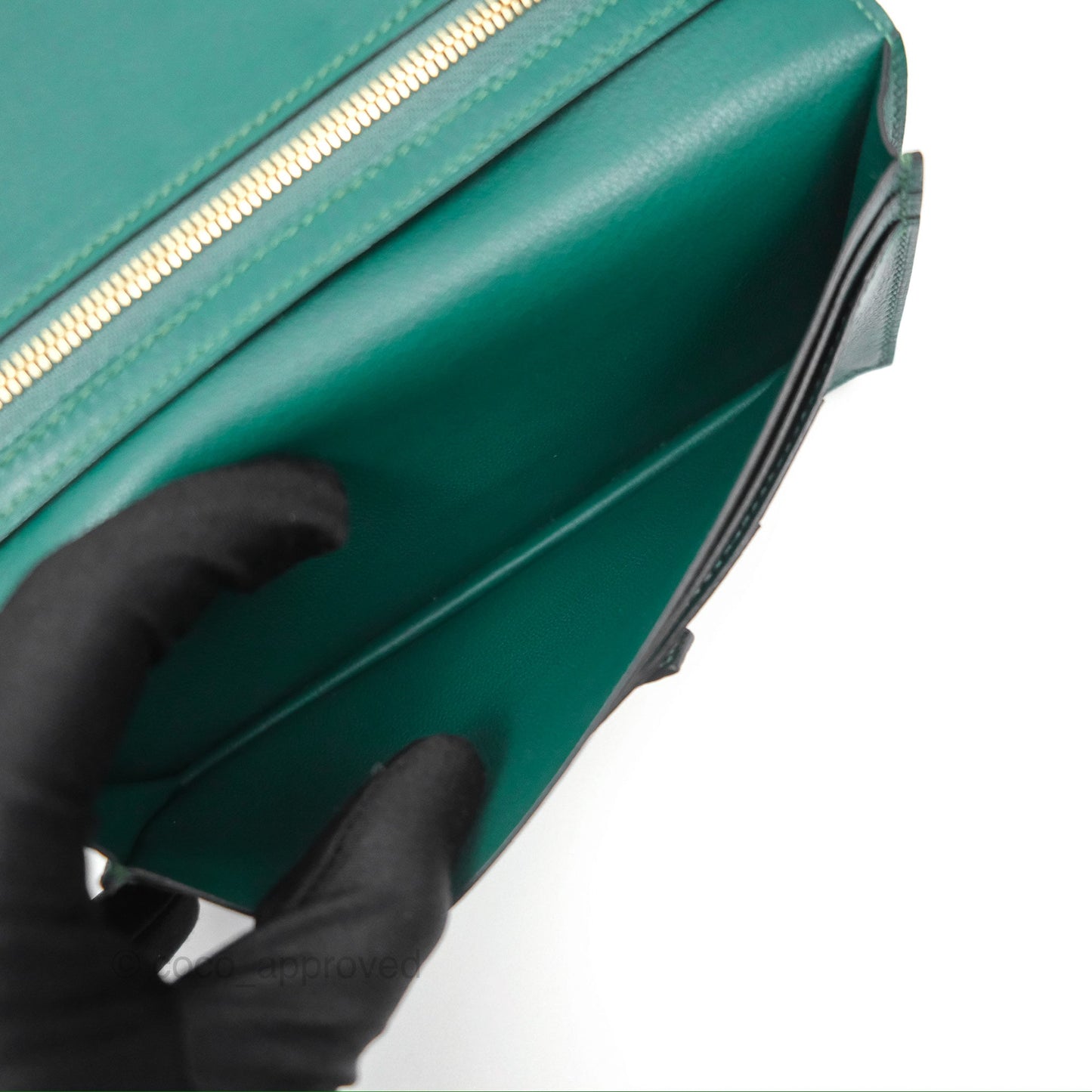 Hermès Vintage Bearn Wallet Green Lizard Gold Hardware
