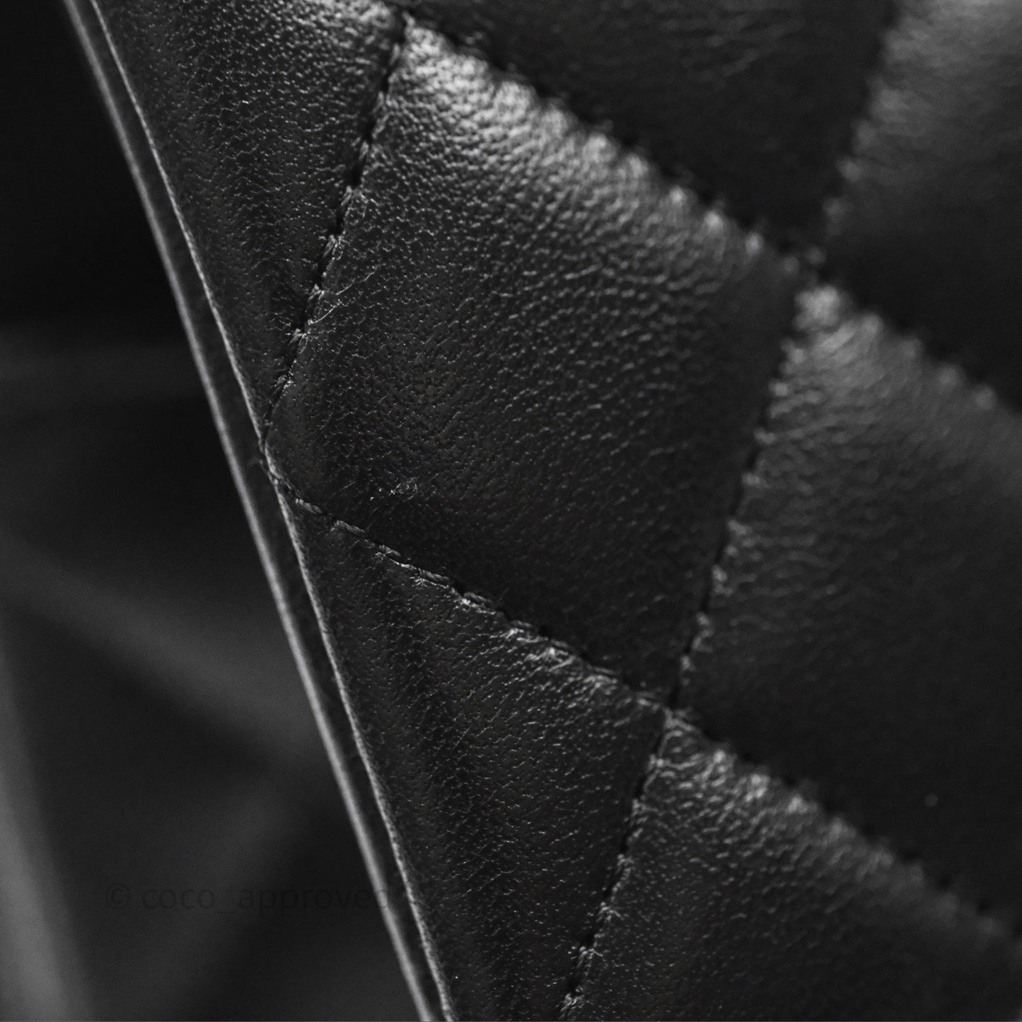 Chanel Classic M/L Medium Flap Quilted Black Lambskin Silver Hardware