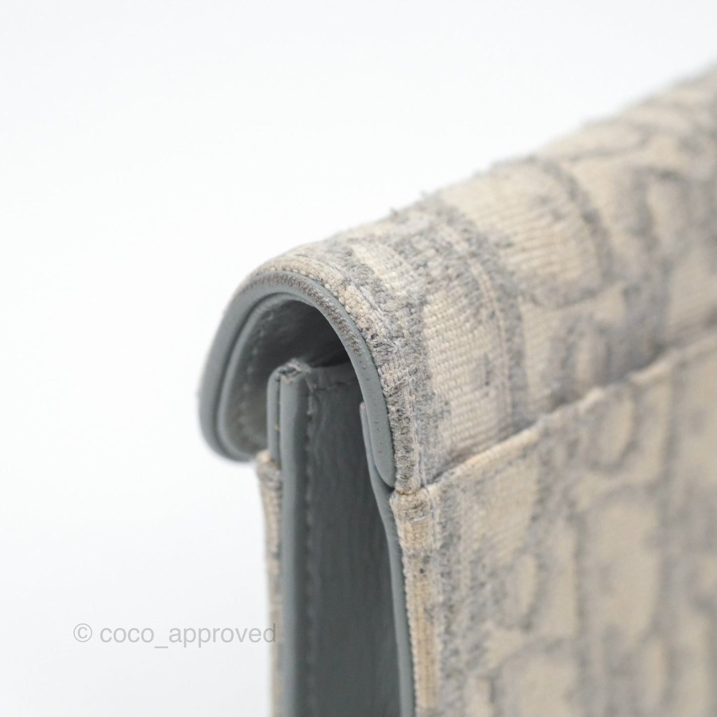 Christian Dior Saddle Bloom Card Holder Gray Dior Oblique Jacquard