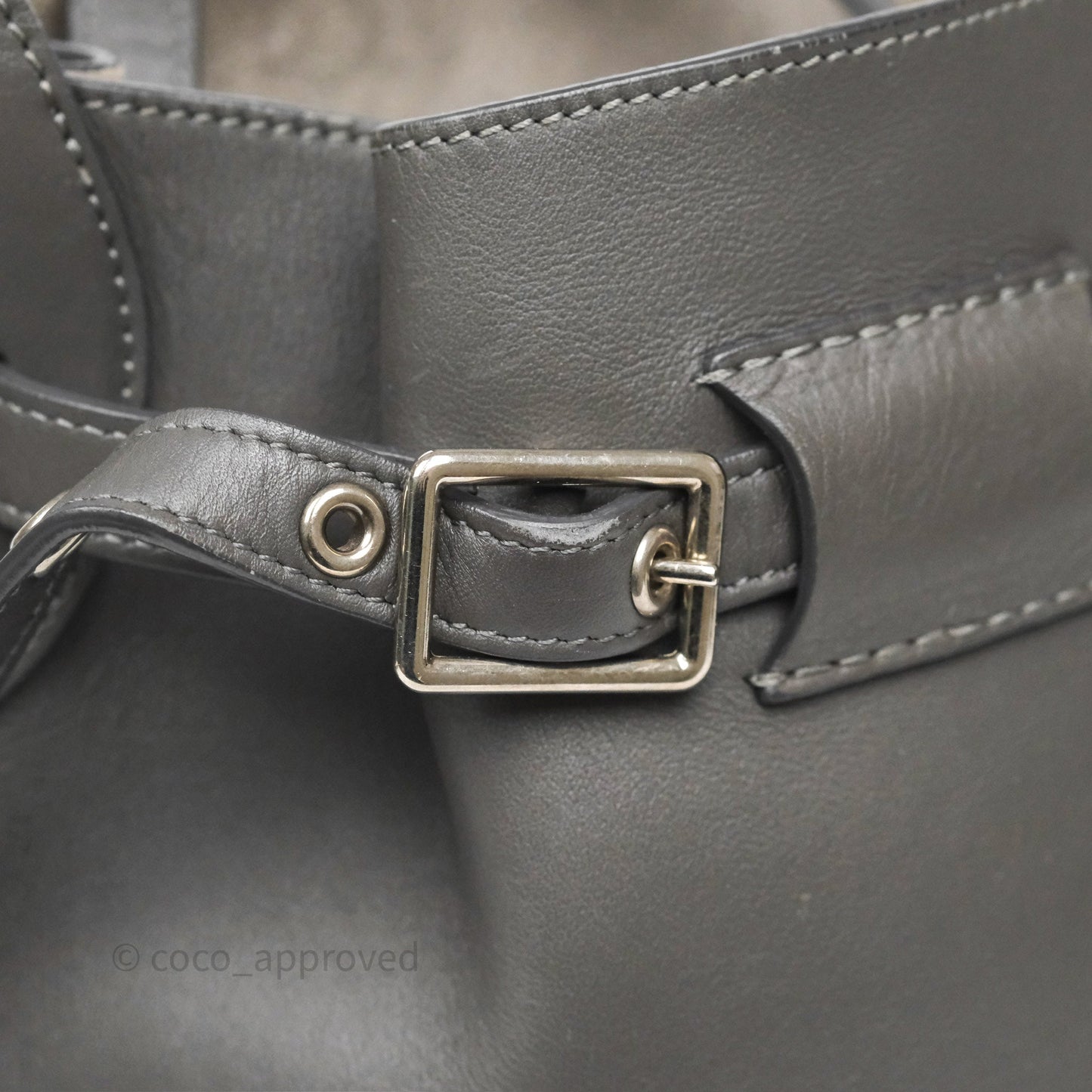 Celine Big Bag Nano Bucket Grey Smooth Calfskin