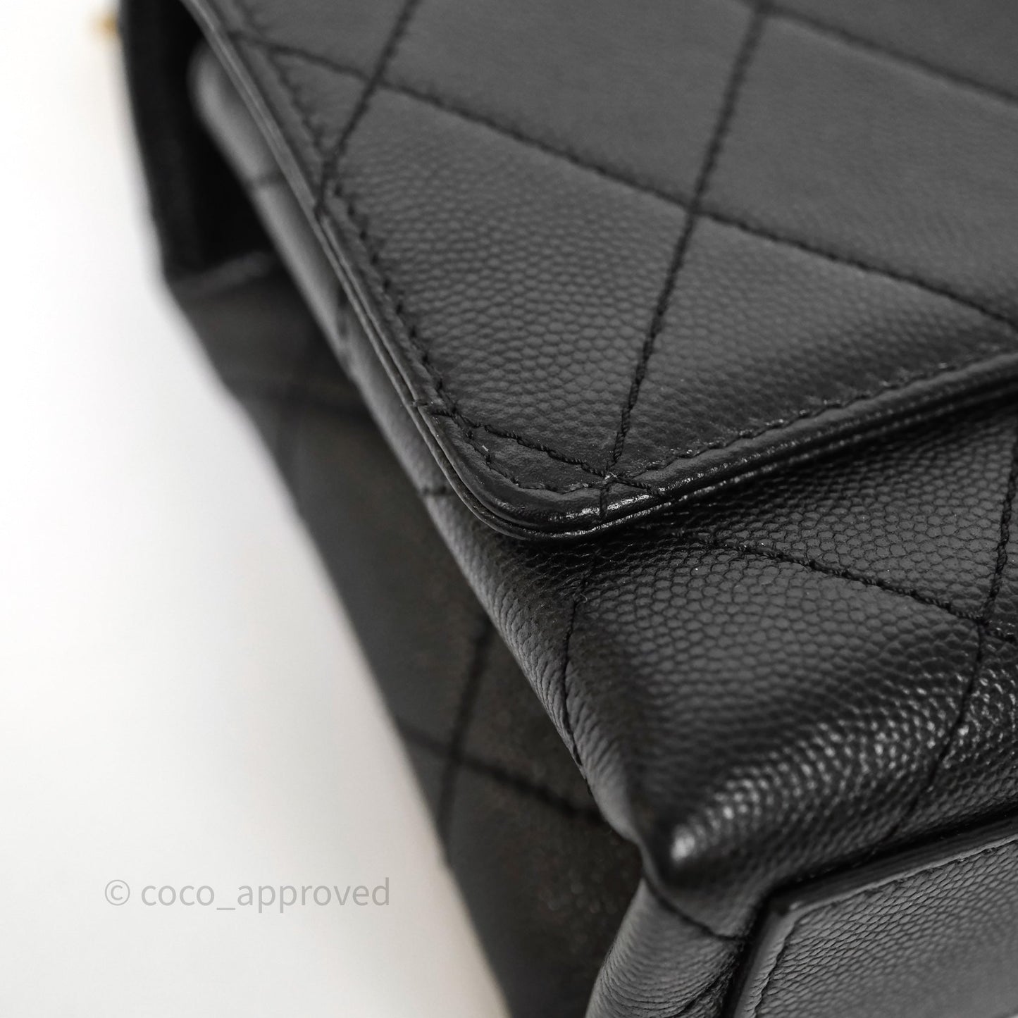 Chanel Mini Bracelet On Chain Flap Bag Flat Quilted Black Caviar Aged Gold Hardware