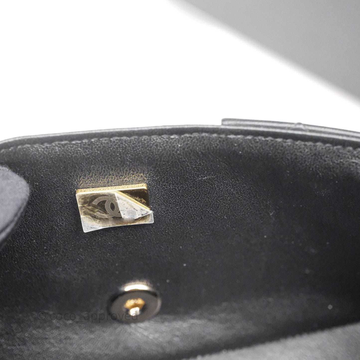 Chanel Mini Rectangular Flap Quilted Black White Lambskin Gold Hardware