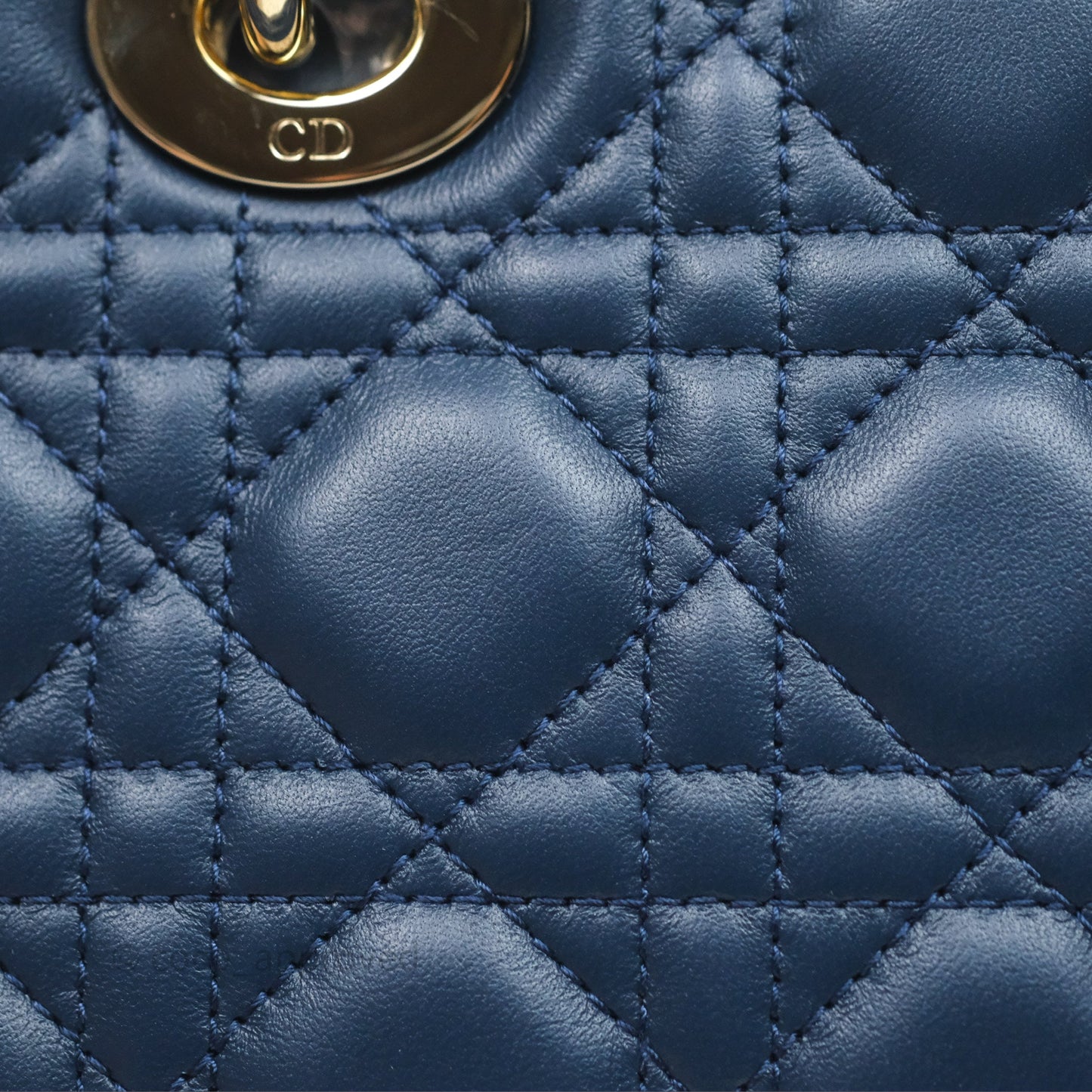 Christian Dior Medium Lady D-Joy Bag Deep Ocean Blue Cannage Lambskin