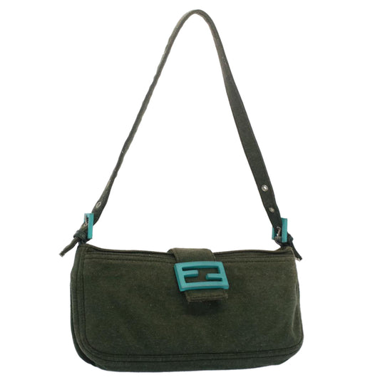 Luxury FendiMamma Baguette Shoulder Bag Nylon Green52438