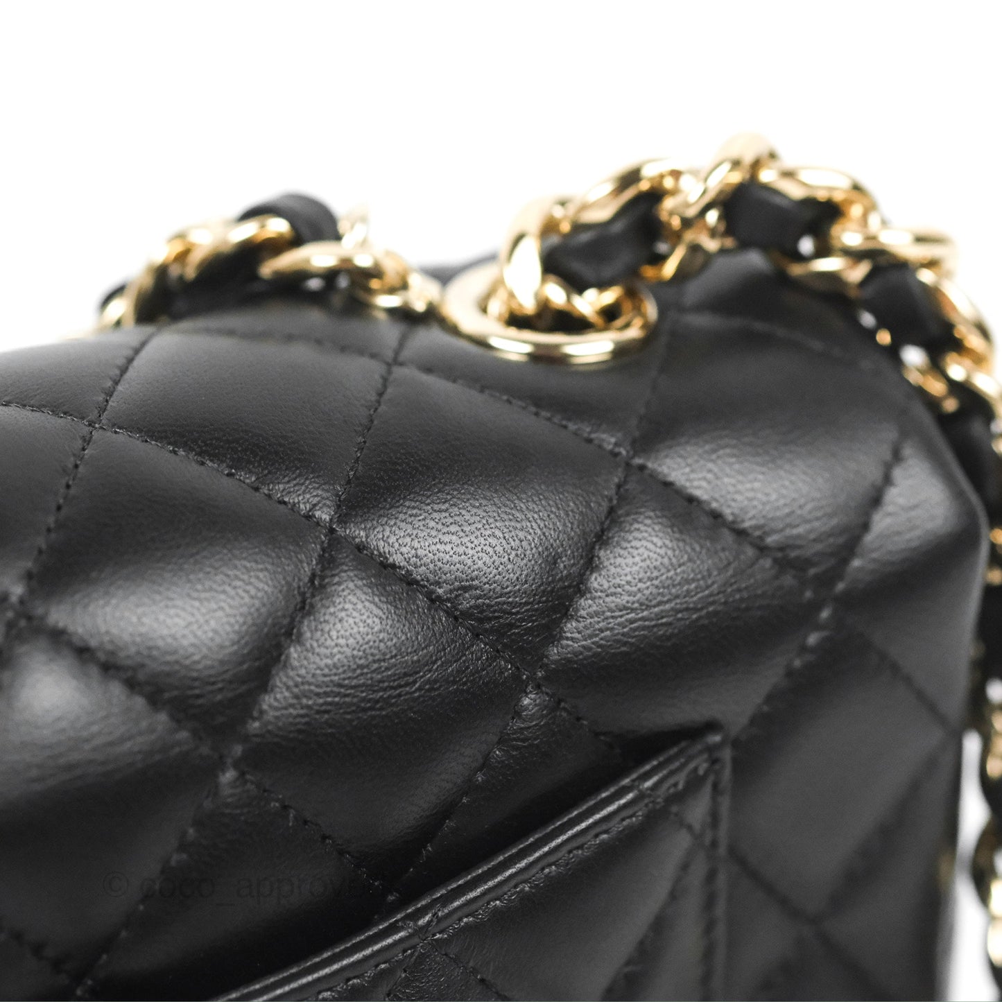Chanel Quilted Mini Rectangular Lambskin Black Flap With Charms Gold Hardware 21C