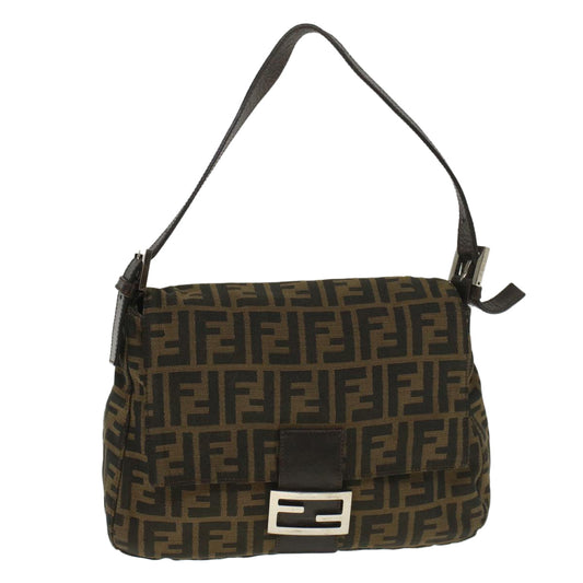 Luxury FendiZucca Canvas Mamma Baguette Shoulder Bag Brown52440