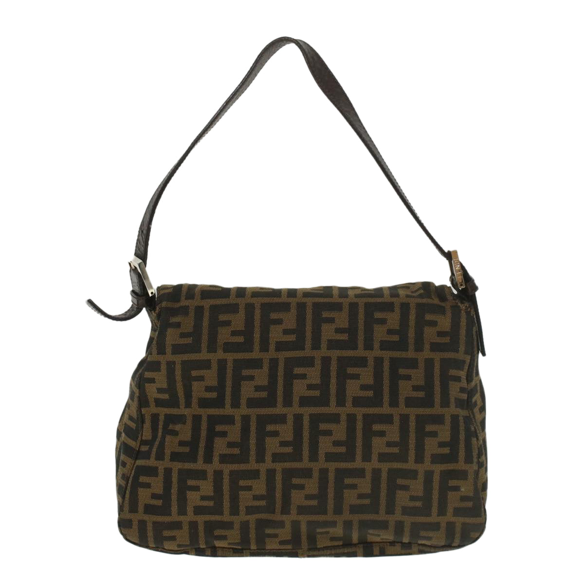 Luxury FendiZucca Canvas Mamma Baguette Shoulder Bag Brown52440