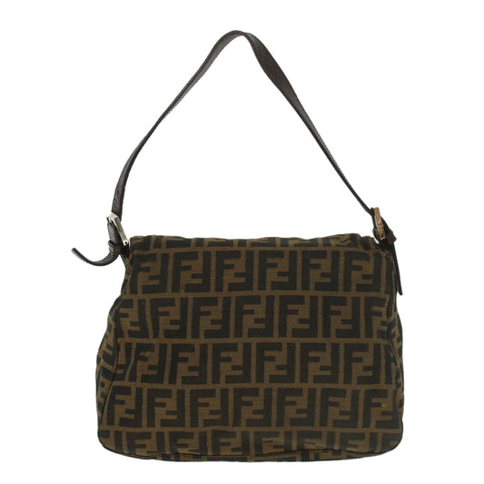 Luxury FendiZucca Canvas Mamma Baguette Shoulder Bag Brown52440