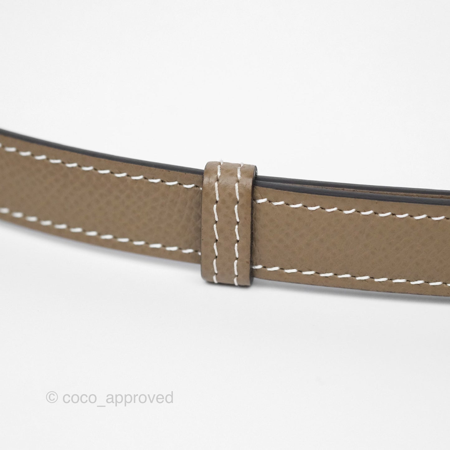 Hermès Kelly Buckle Belt Etoupe Epsom Palladium Hardware