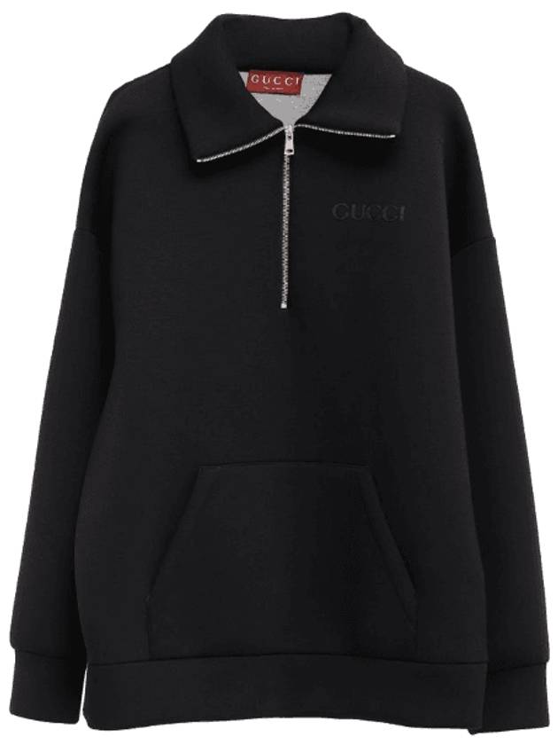 Luxury Gucci Trending 2025 Viscose Jersey Zip Sweatshirt Black