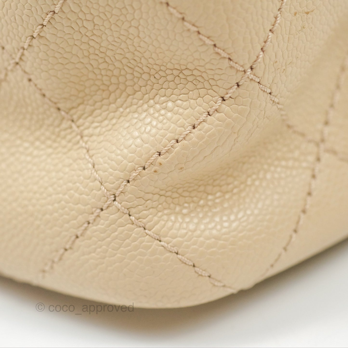 Chanel Large Fever Shopping Tote Quilted Beige Black Caviar