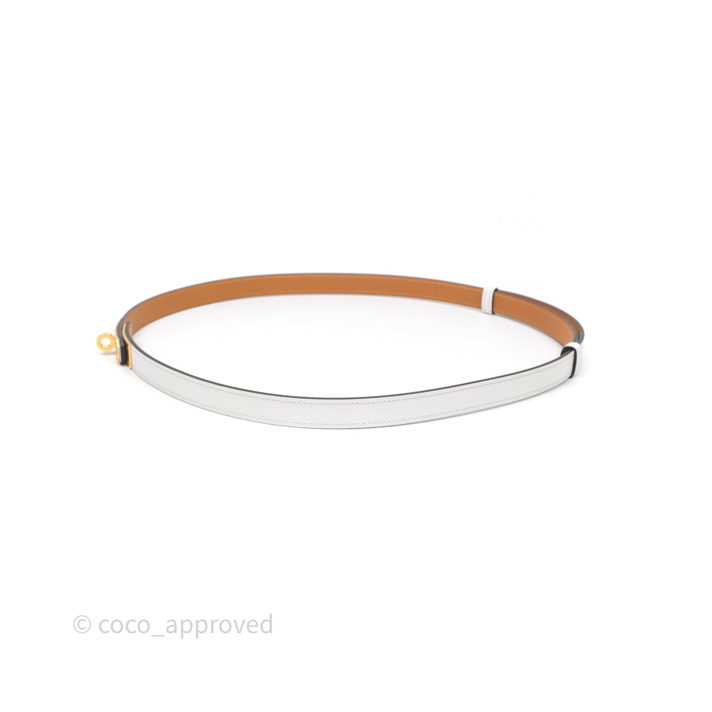 Hermès Kelly Buckle Belt Blanc Epsom Gold Hardware