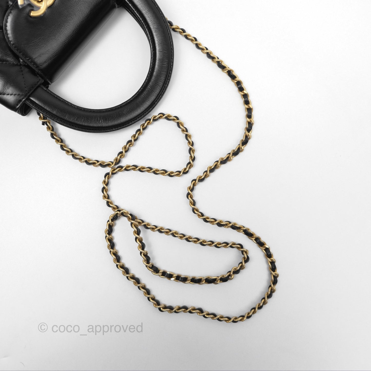 Chanel Kelly Bag Quilted Black Shiny Calfskin Aged Gold Hardware