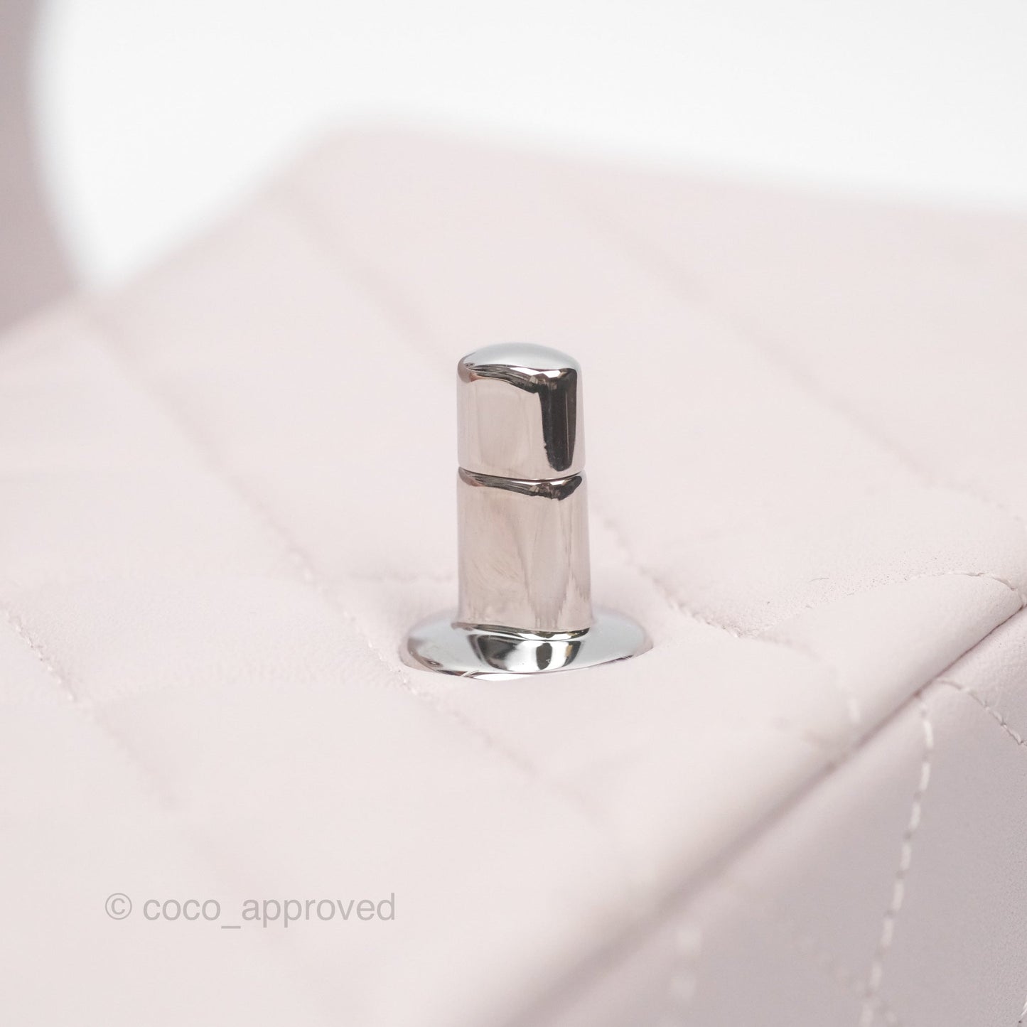 Chanel Quilted Mini Rectangular Pale Lilac Lambskin Silver Hardware
