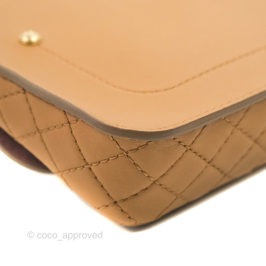 Chanel Flap Waist Bag with Leather & Tweed Coin Purses Dark Beige Calfskin