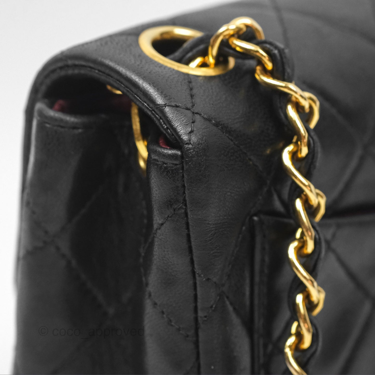 Chanel Vintage Mini Square Black Lambskin 24K Gold Hardware