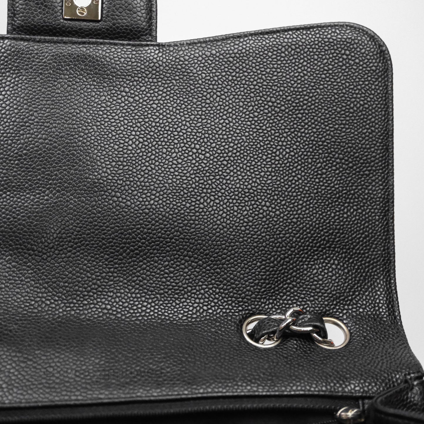 Chanel Jumbo Single Flap Black Caviar Silver Hardware