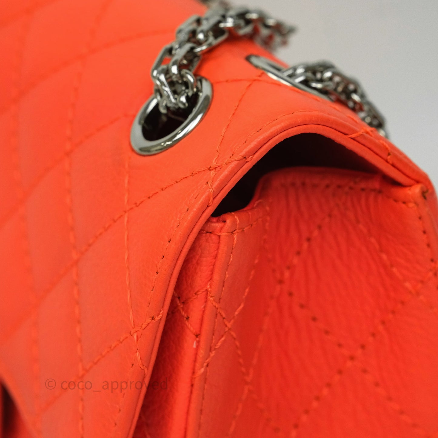 Chanel Mini Reissue 224 Tangerine Orange Goatskin Silver Hardware