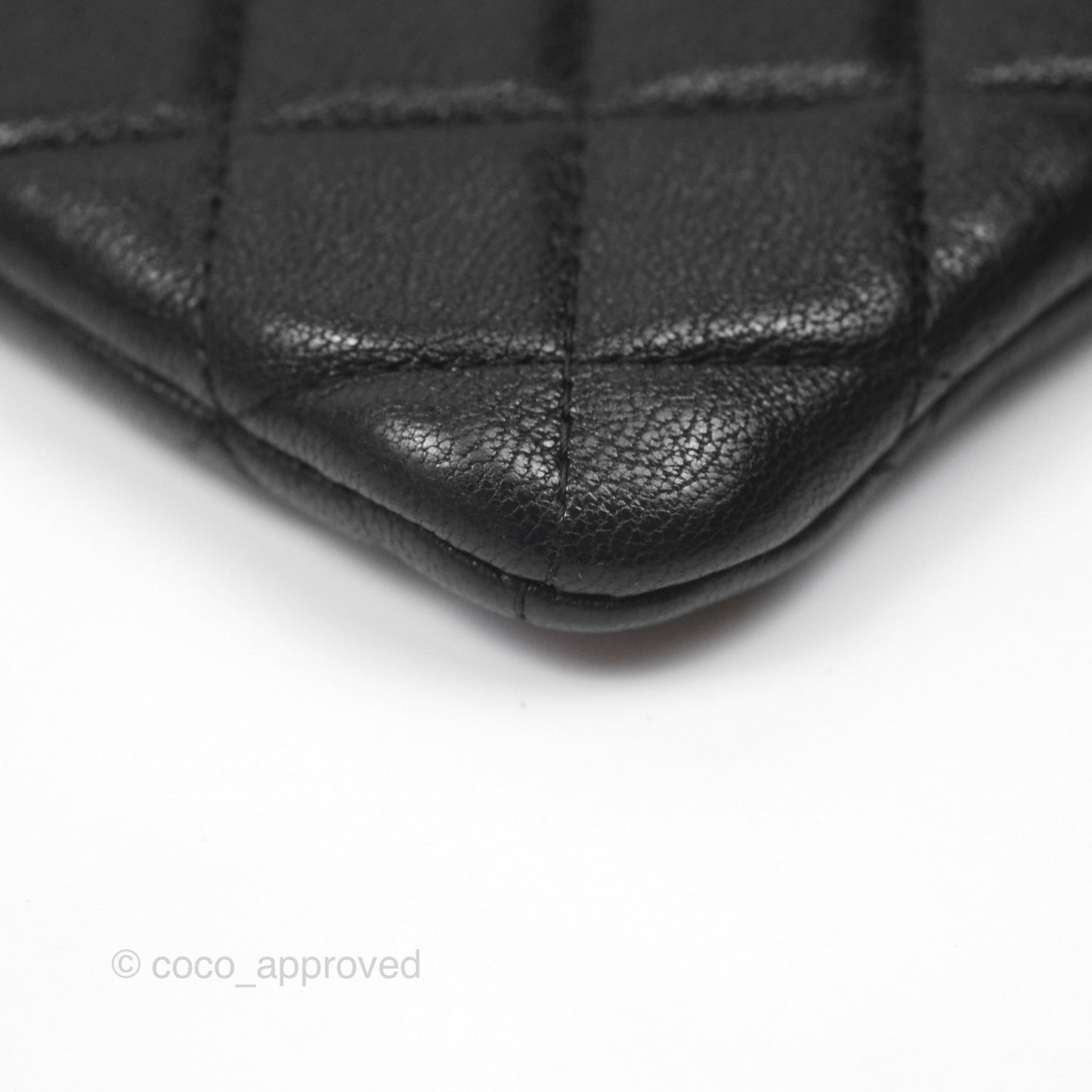 Chanel Mademoiselle Quilted Large O Case Clutch Black Lambskin
