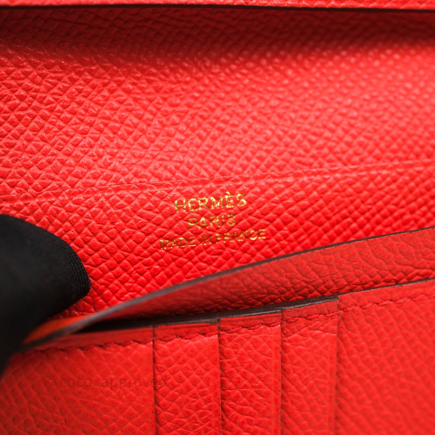 Hermes Bearn Wallet Rouge Tomate S5 Epsom Gold Hardware