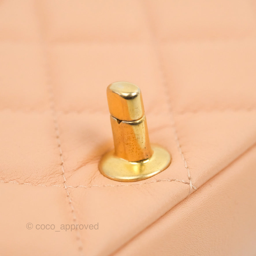 Chanel Clutch with Chain Beige Pink Calfskin Aged Gold Hardware