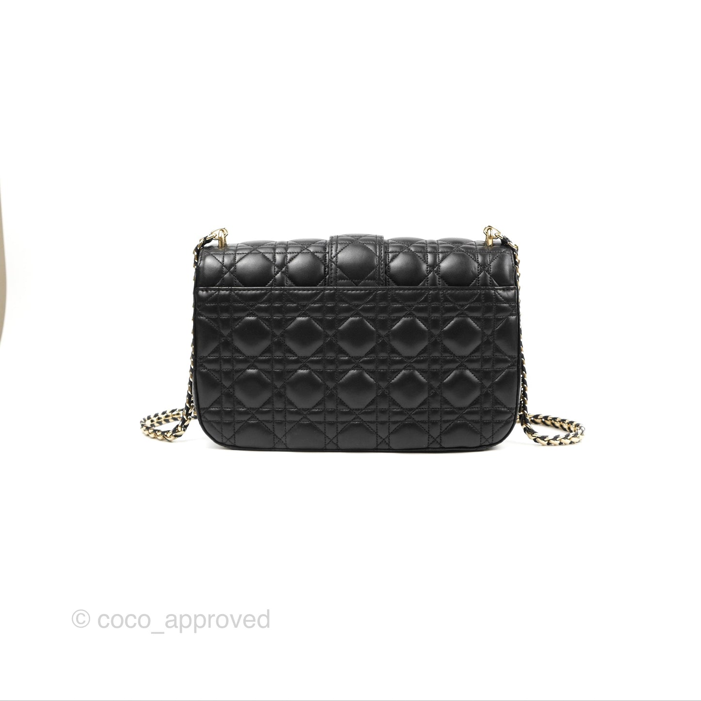 Chanel Medium Miss Dior Flap Bag Black Cannage Lambskin Gold Hardware