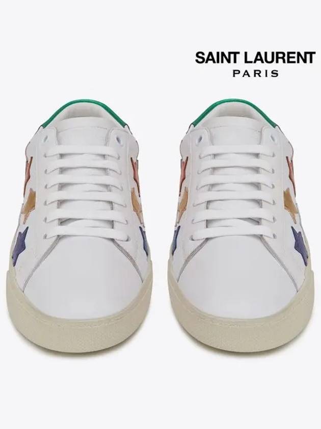 Luxury Saint Laurent Women's California Multimetal Star Low Top Sneakers White