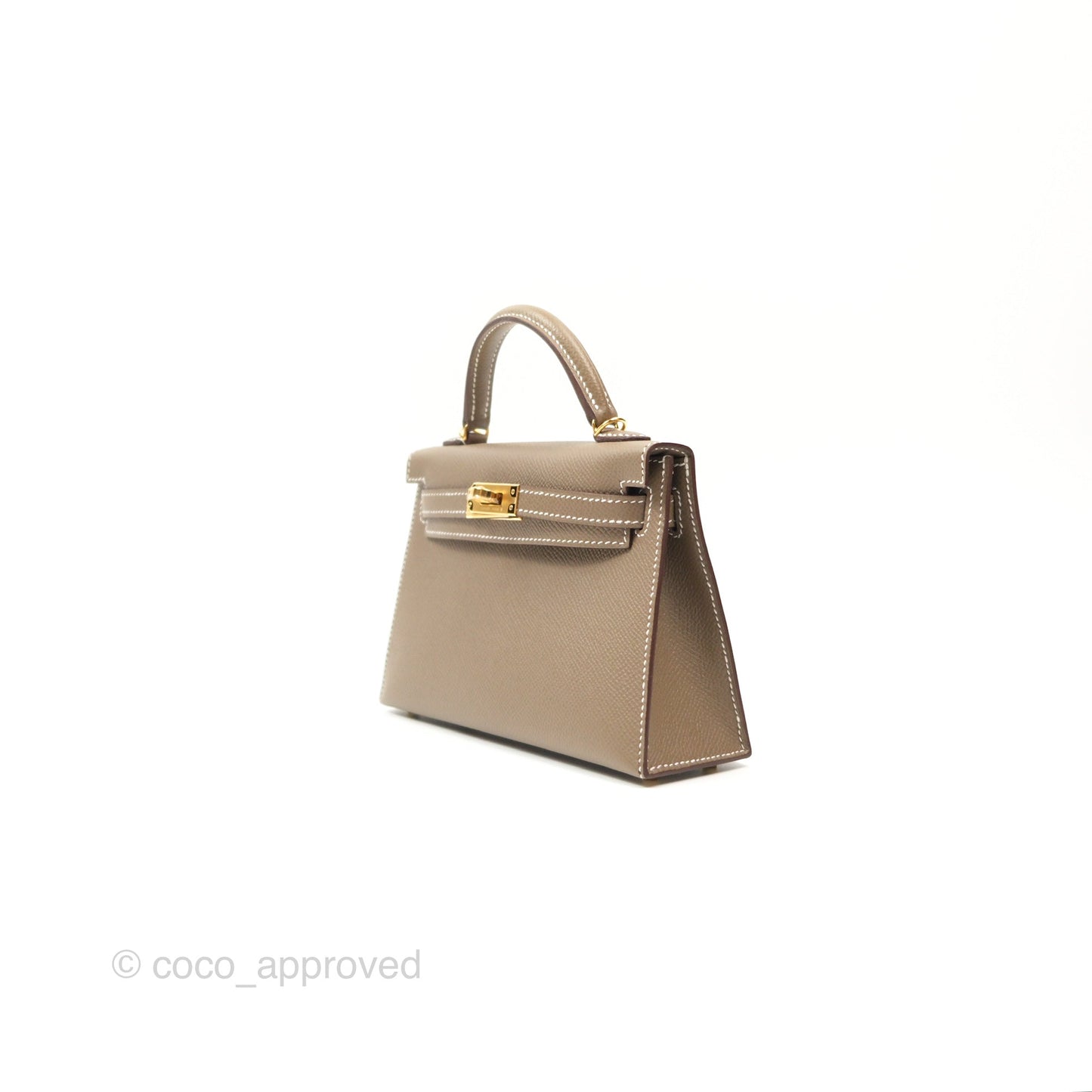 Hermès Mini Kelly II Etoupe Epsom Gold Hardware
