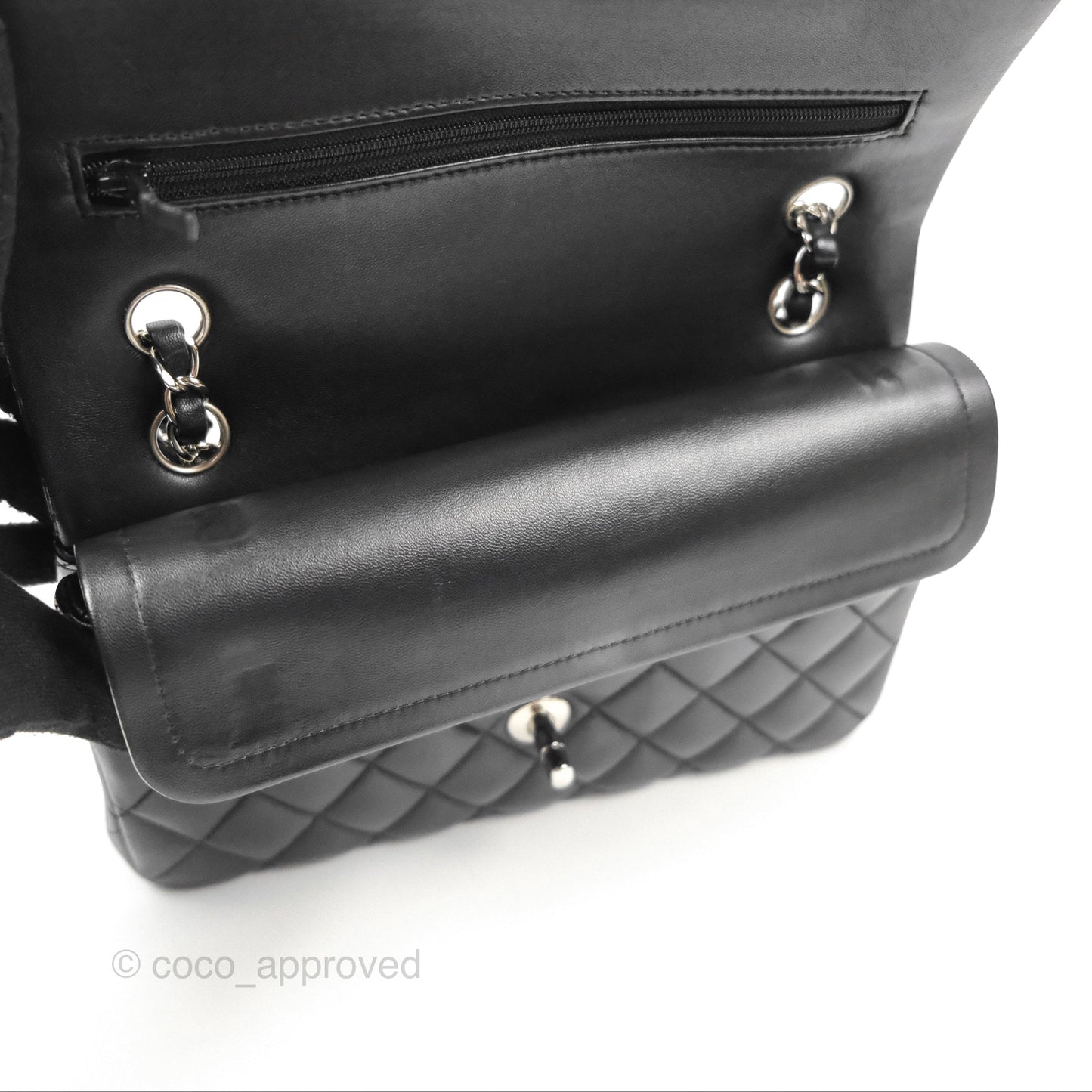 Chanel Small Classic Quilted Flap Black Lambskin Silver Hardware
