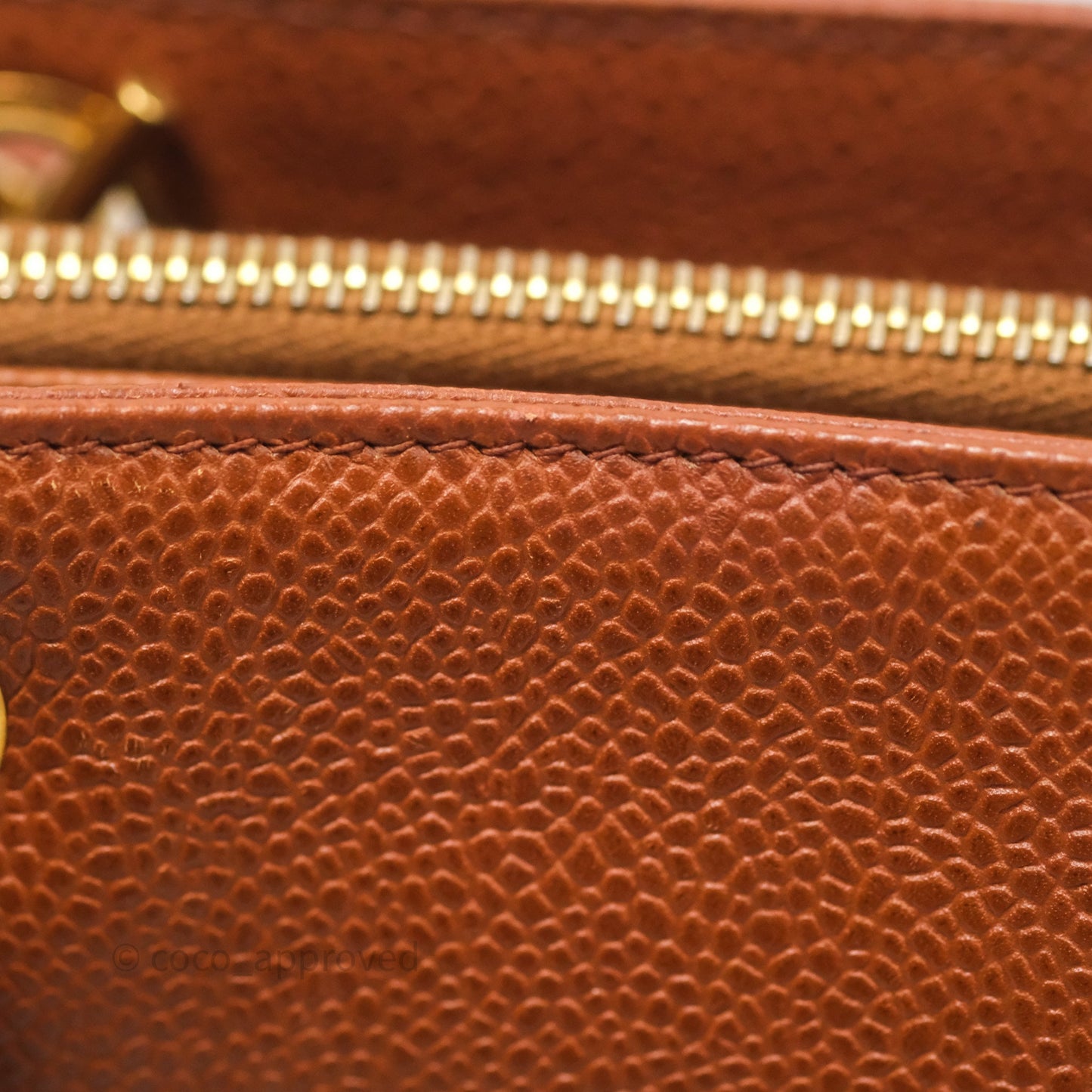 Chanel Vintage Tote Caramel Caviar 24K Gold Hardware