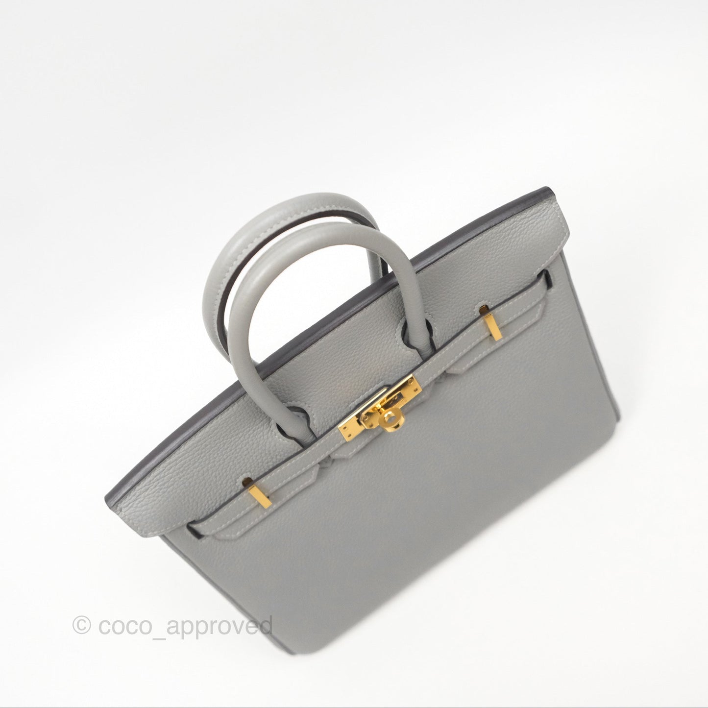 Hermès Birkin 25 Retourne Gris Mouette 4Z Togo Gold Hardware