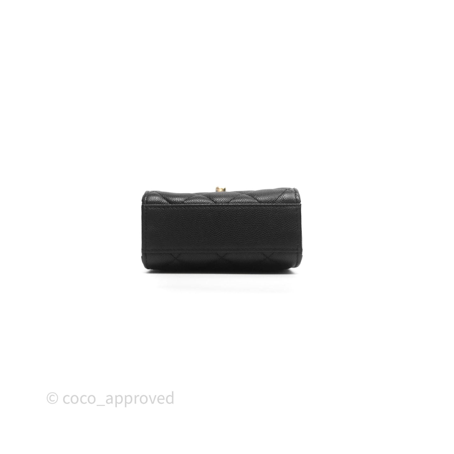 Chanel Classic Quilted Phone Holder Black Caviar Gold Hardware