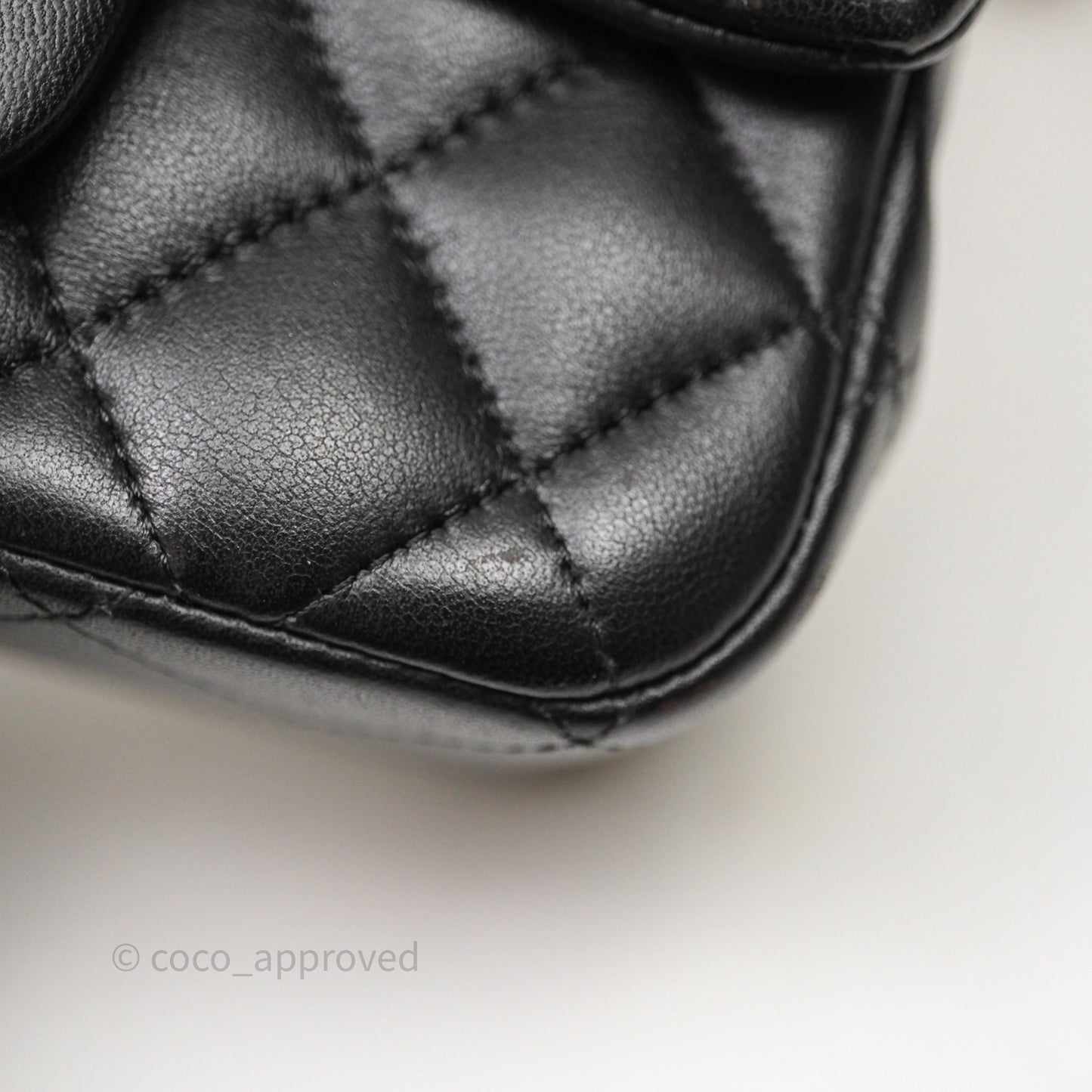 Chanel Mini Square Quilted Black Lambskin Gold Hardware