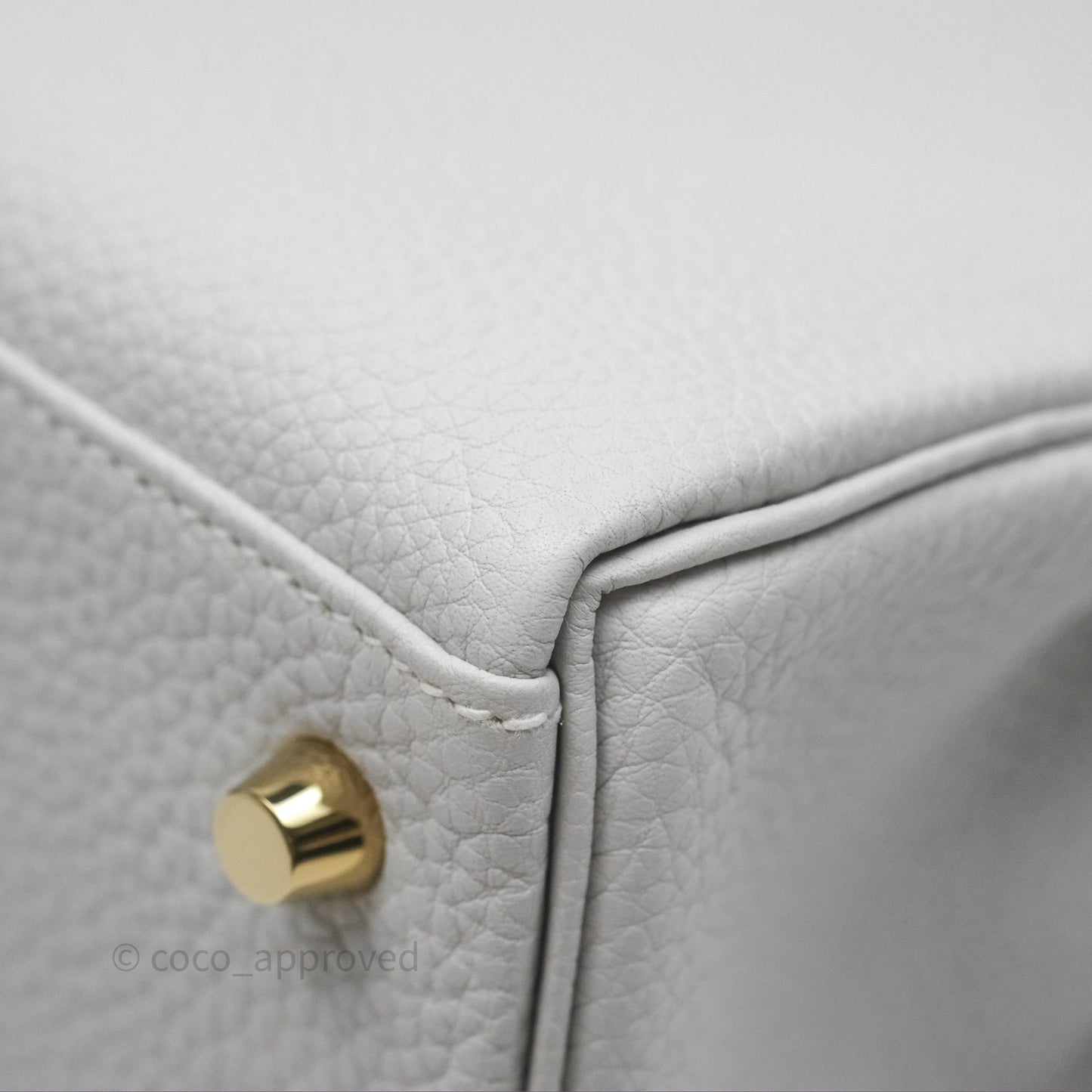 Hermès Kelly II 28 Retourne Gris Pale M4 Togo Gold Hardware
