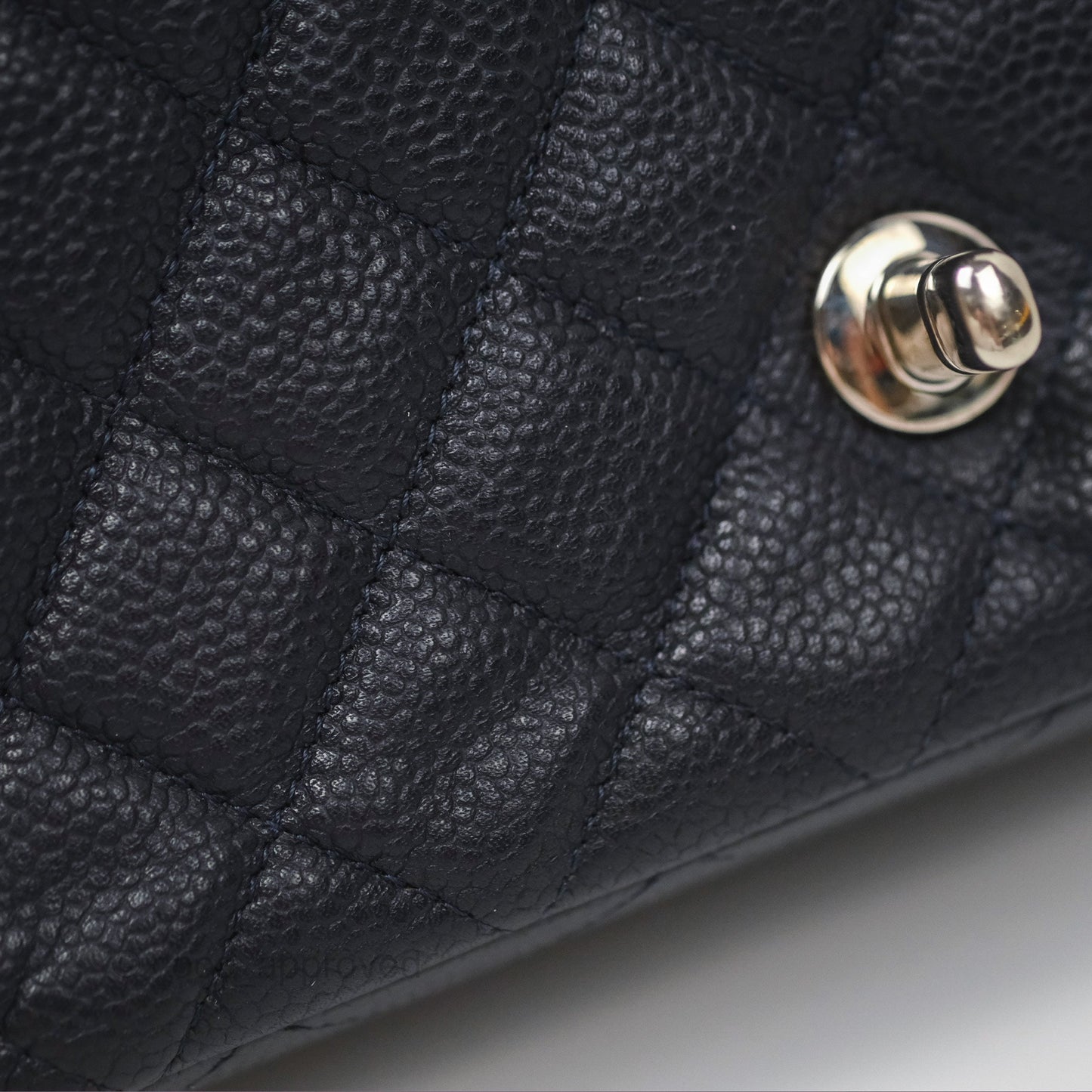 Chanel Mini Rectangular Quilted Dark Navy Caviar Silver Hardware