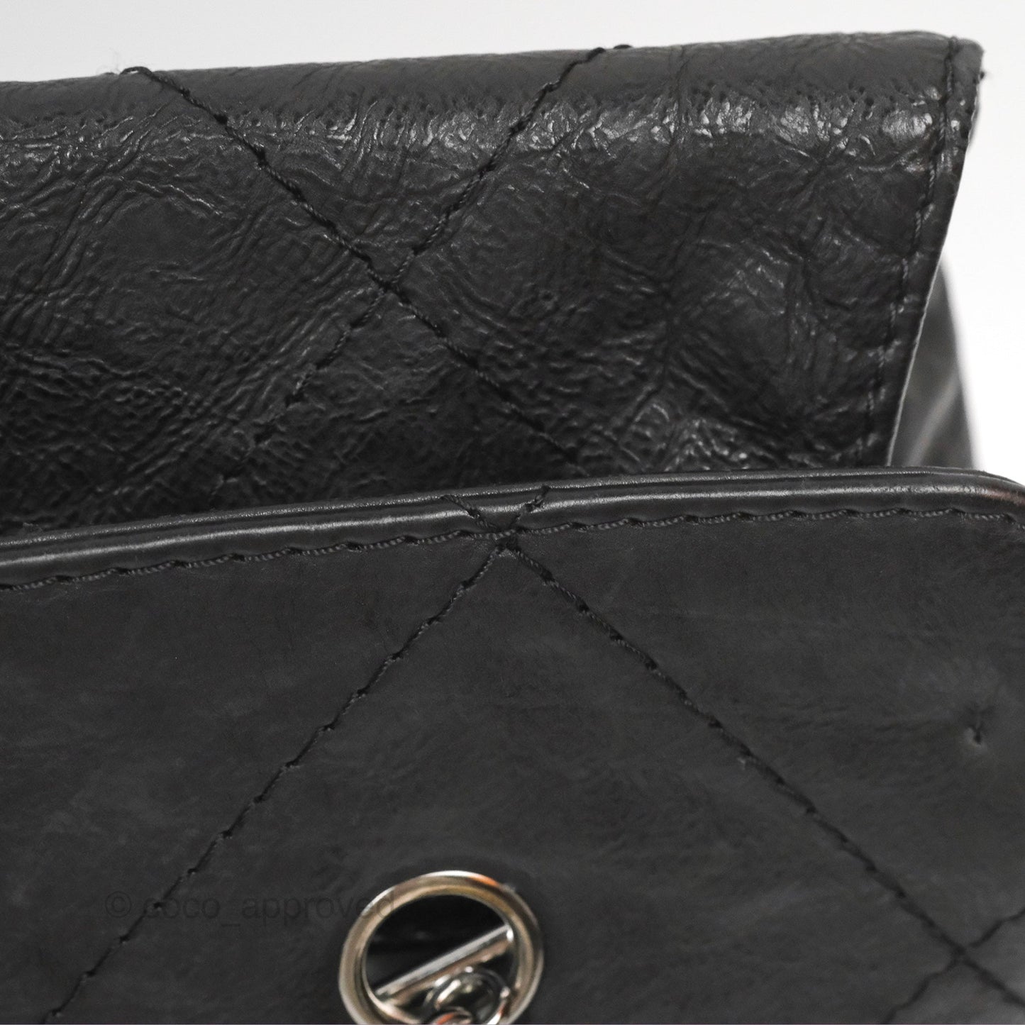 Chanel Large Hamptons Shopping Tote Black Washed Calfskin
