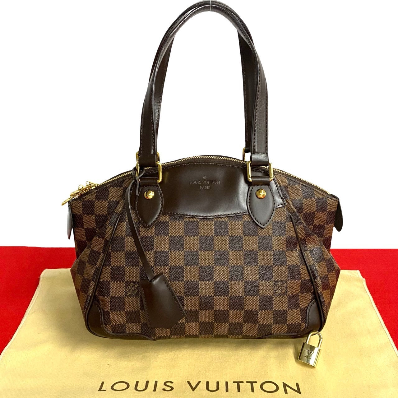 LOUIS VUITTON Handbag PVC Brown Damier Verona PM