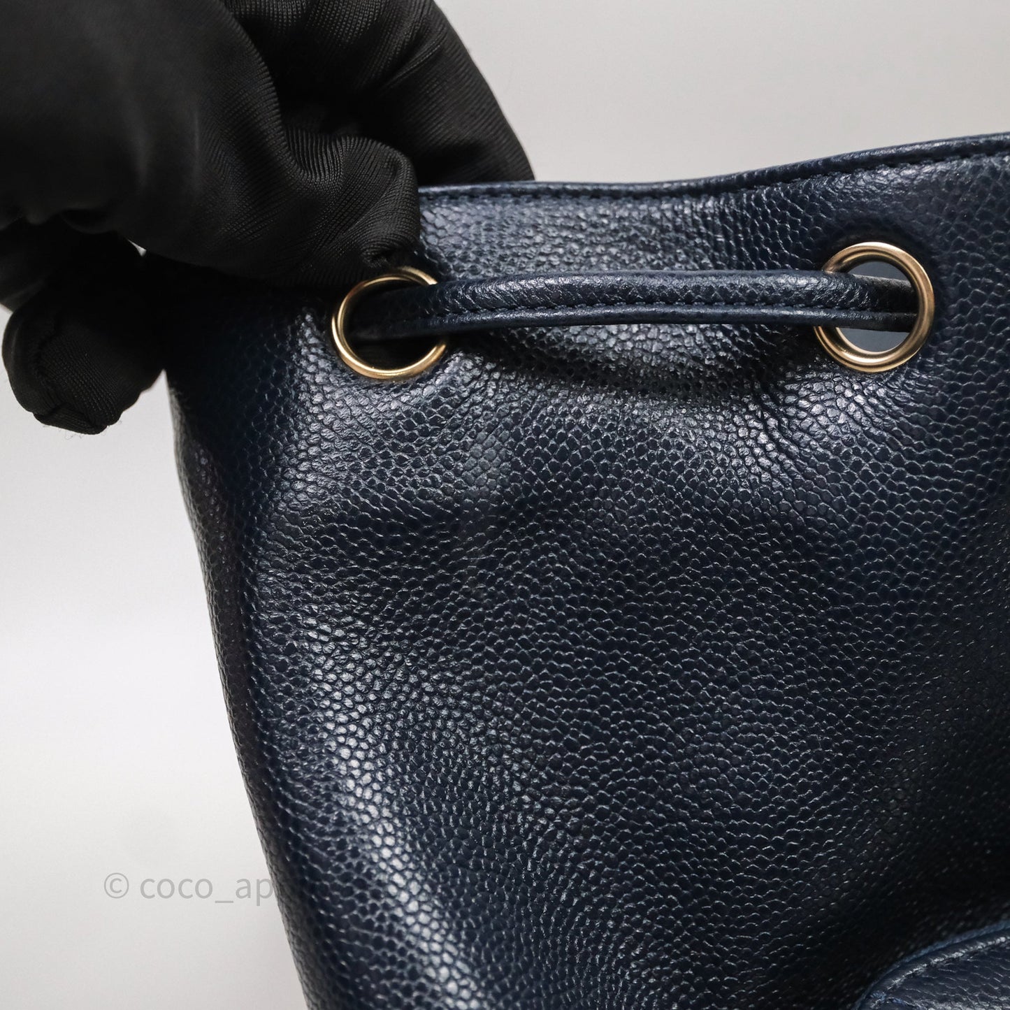 Chanel Quilted Business Affinity Backpack Navy Caviar Light Gold Hardware