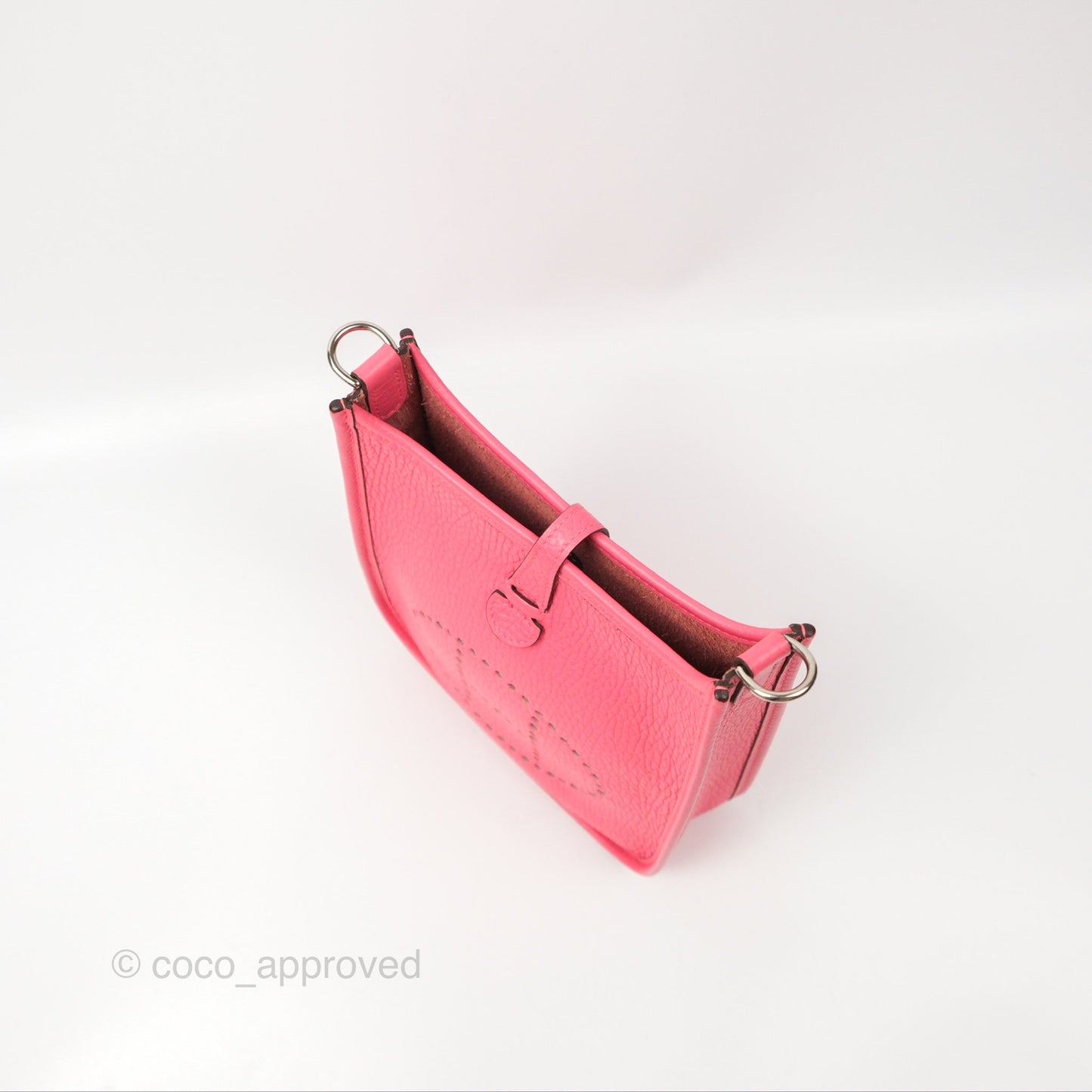 Hermès Mini Evelyne 16 Rose Azalee Clemence Palladium Hardware