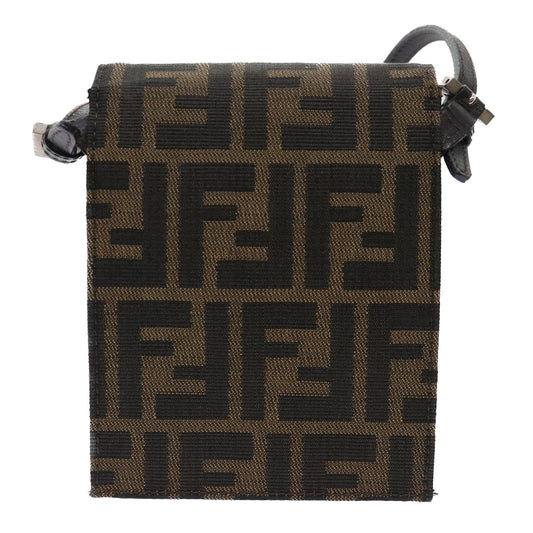 Luxury FendiZucca Canvas Mamma Baguette Shoulder Bag Brown Black52735