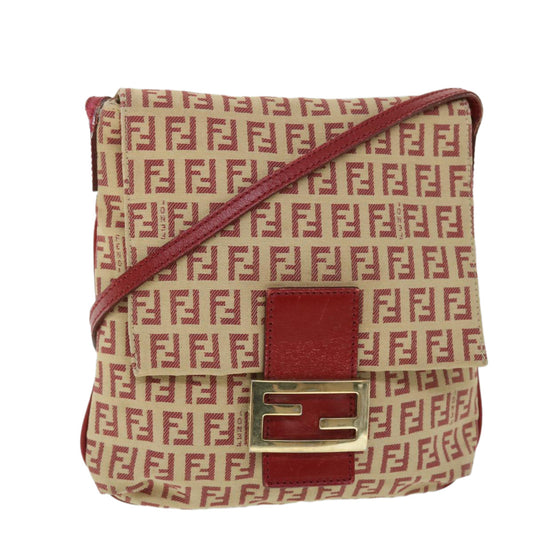 Luxury FendiZucchino Canvas Mamma Baguette Shoulder Bag Beige Red52738