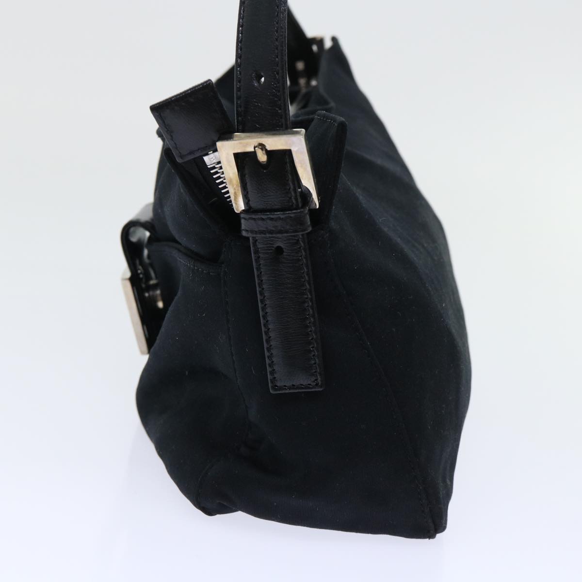 Luxury FendiMamma Baguette Shoulder Bag Coated Canvas Black52742